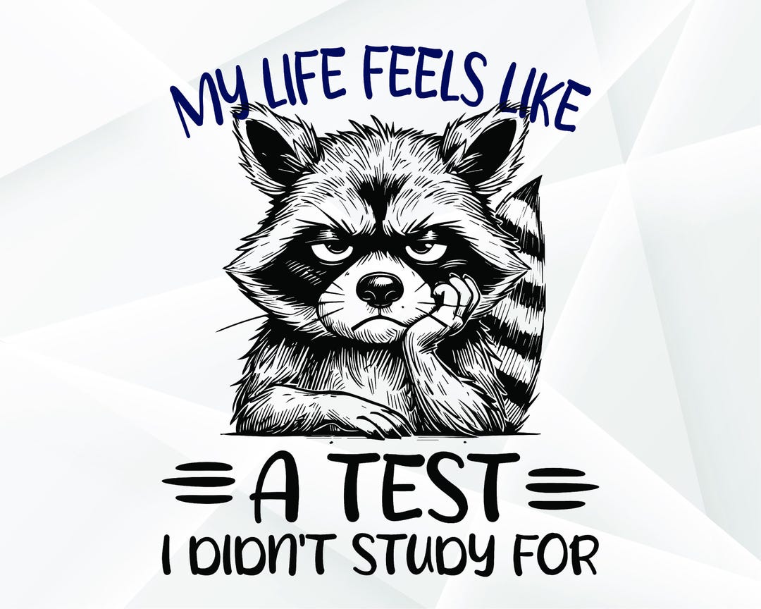 Funny Raccoon 'life is A Test' Design (SVG, PNG, EPS) - Etsy