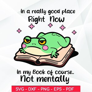 Funny Reading Frog SVG: Book Lover Graphic Tee Design (Digital Files Included