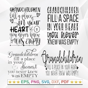 Enkel füllen einen Raum in Ihrem Herzen, Grandkid Spruch SVG, Großeltern SVG, Oma Geschenk SVG, Füllen Sie einen Platz in Ihrem Herzen SVG