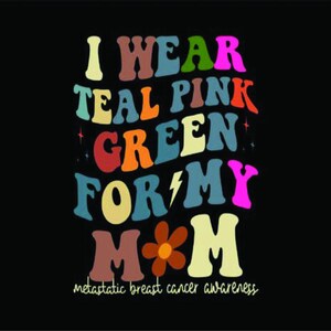 Metastatic Breast Cancer Awareness SVG: Teal Pink Green Mom Design (Digital Files)