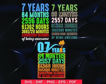 7th birthday svg 7 years old svg 7th birthday png , Awesome Since 2015 svg ,  7th Birthday Boy Girl Kids,  7 Years Old Birthday Party svg ,