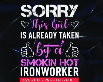 Smokin' Hot Ironworker Wife Design (svg, png, eps, dxf)