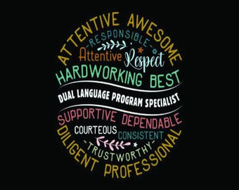 Zweisprachiges Programm Sprachspezialist SVG: T-Shirt-Design (druckbar bearbeitbar)