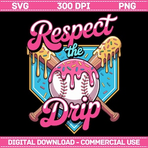 Baseball Drip Png Svg, Ice Cream Drip, Baseball Mom Png, Respect The Drip Png, Retro Baseball Png, Baseball Game Day Png, Digital Download
