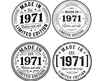 55th Birthday Svg Png, 1971 Svg, Born In 1971 Vintage Svg, Vintage 1971 Cricut, Made In 1971 Retro Not Old, 1971 Bundle, Custom Birthday Png
