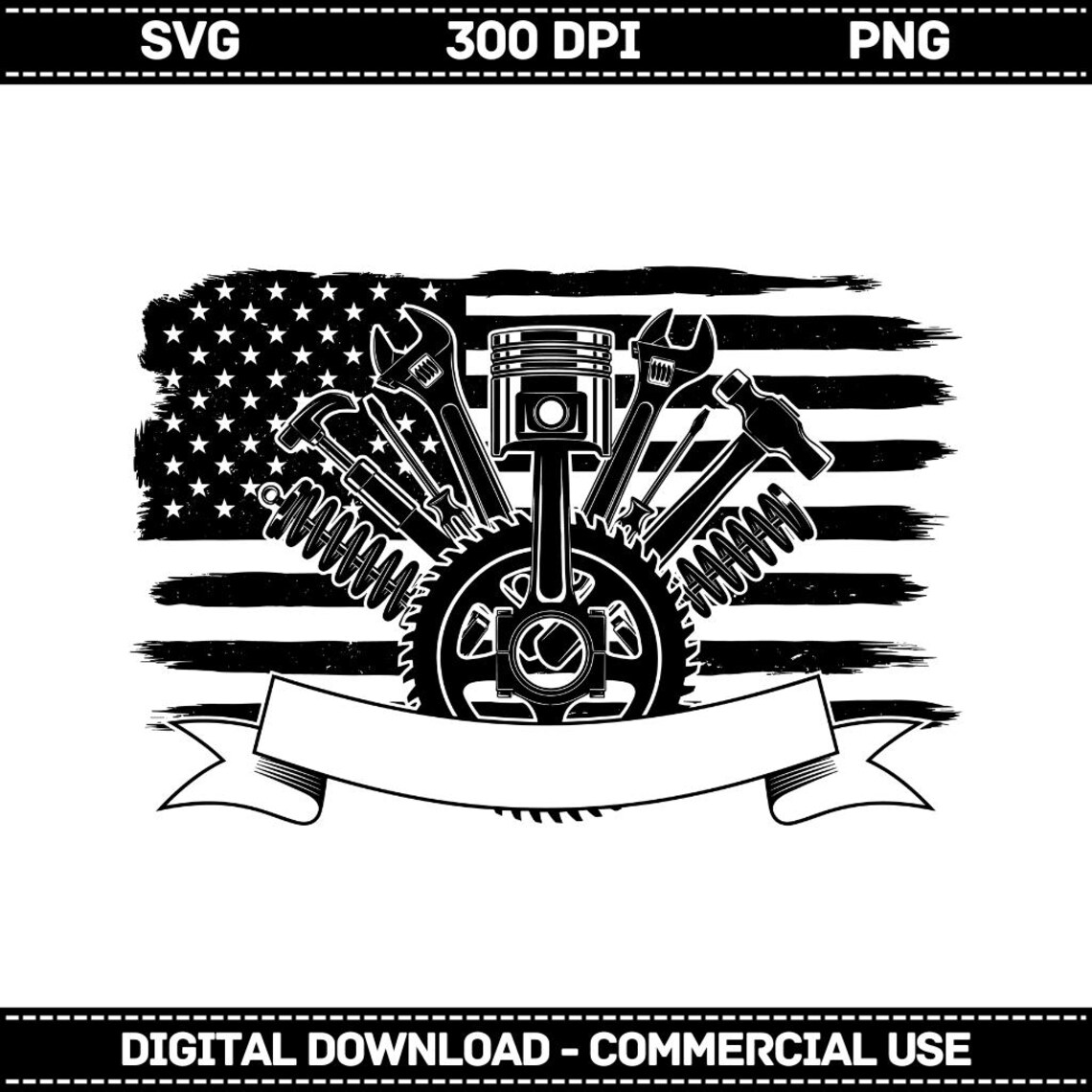 Mechanic Tools Split Monogram Svg Png, Mechanic Logo, US Mechanic ...