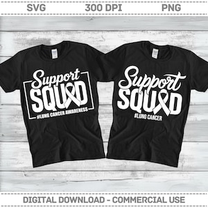 Squadra di supporto Lung Cancer Warrior Svg Png, Nastro bianco Svg, Sopravvissuto al cancro Svg, Combatti il cancro Png, Sensibilizzazione sul cancro ai polmoni, Download digitale