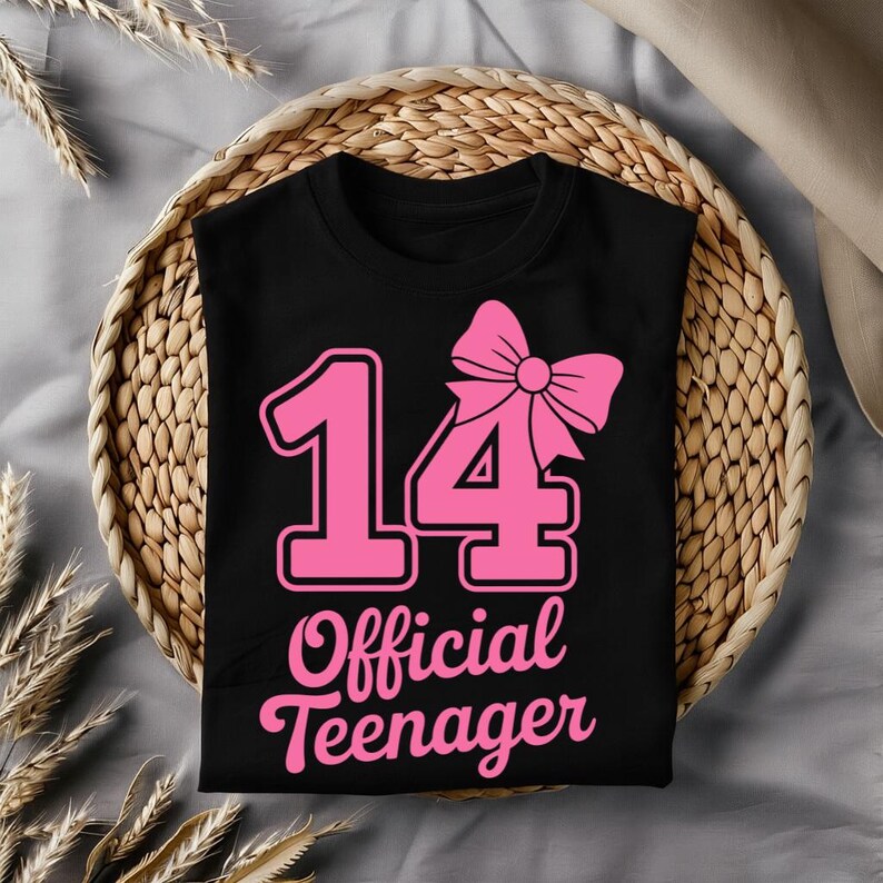 Coquette Bow Fourteen Birthday Png Svg, Personalized Age Number Svg ...