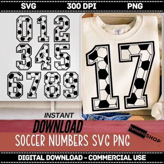 Soccer Jersey Numbers Svg Png, Soccer Football Svg, Customize Your Numbers Player Png, Cheer Squad Mom Dad Soccer Sport, Digital Download