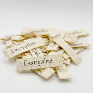 Custom Clothing Labels, natural cotton 13x50mm Personalized name Tag, Sew on Clothing Label,Pre-folded