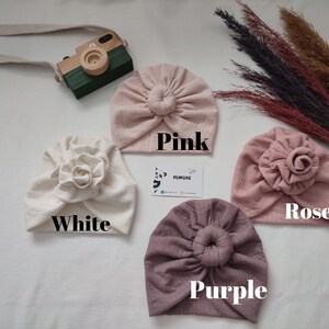 Muslin combed Fabric Baby Turbans, Knot Baby Turban Hat, Newborn Beanie, Baby Headwrap, Newborn Hat, Turban Hat