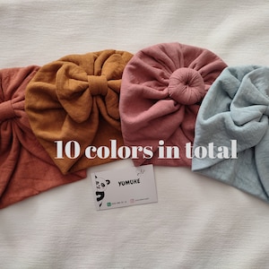 Muslin combed Fabric Baby Turbans, Knot Baby Turban Hat, Newborn Beanie, Headwrap, Newborn Hat