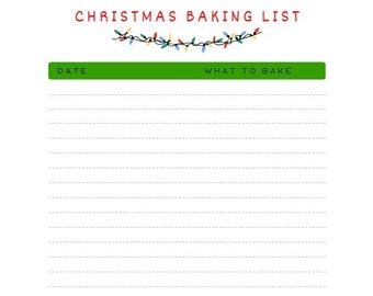 Christmas Baking List