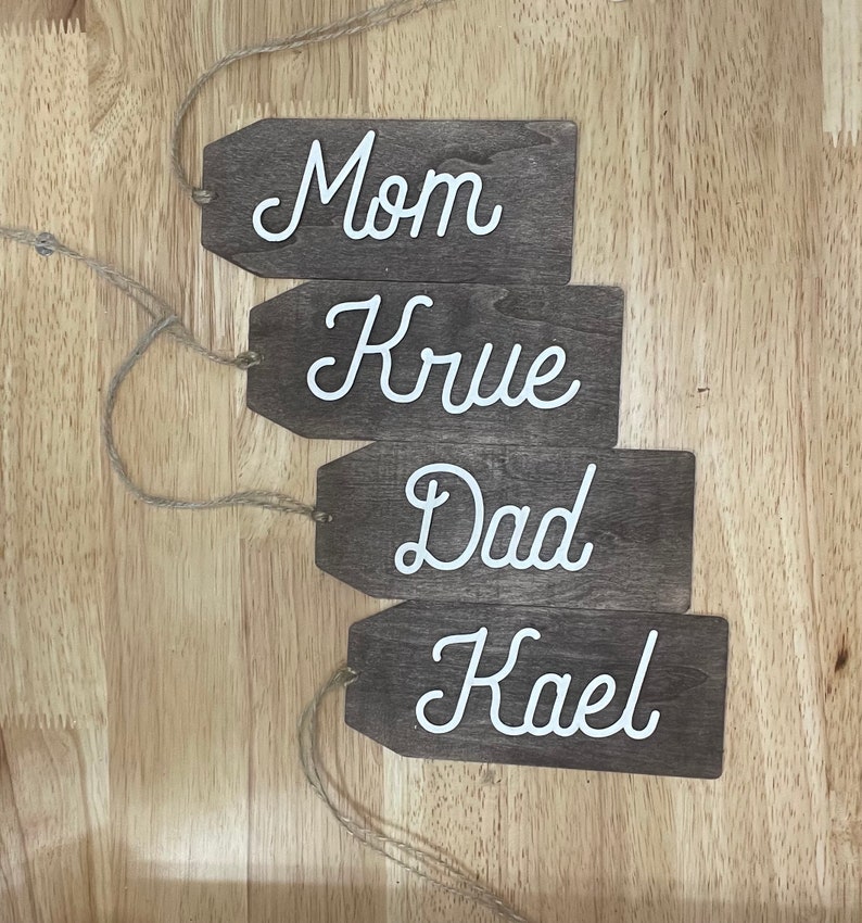 Wood Gift Tags, Wood Name Tags, Custom Stocking Tags, Custom Wood Tags ...