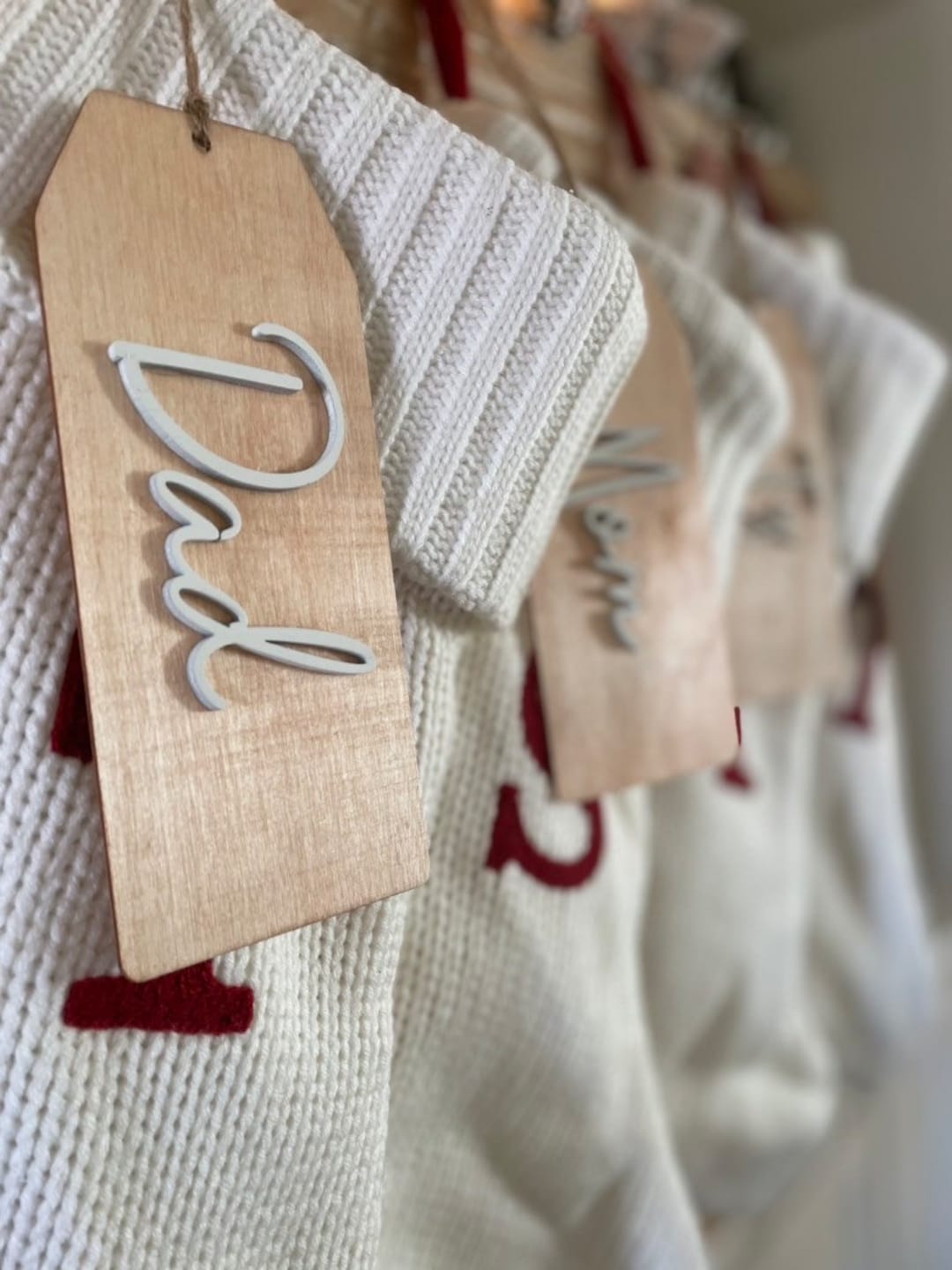 Wood Gift Tags, Wood Name Tags, Custom Stocking Tags, Custom Wood Tags