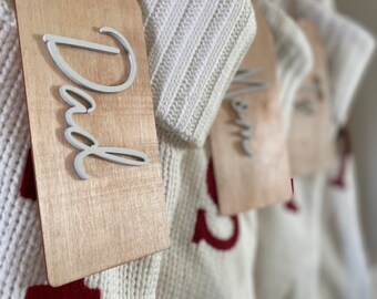 Wood Gift Tags, Wood Name Tags, Custom Stocking Tags, Custom Wood Tags