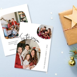 Photo Christmas Card Printable | Photo Christmas Card Template 2022, Photo Holiday Card, Neutral Minimalist Christmas Card, Minimalist Card
