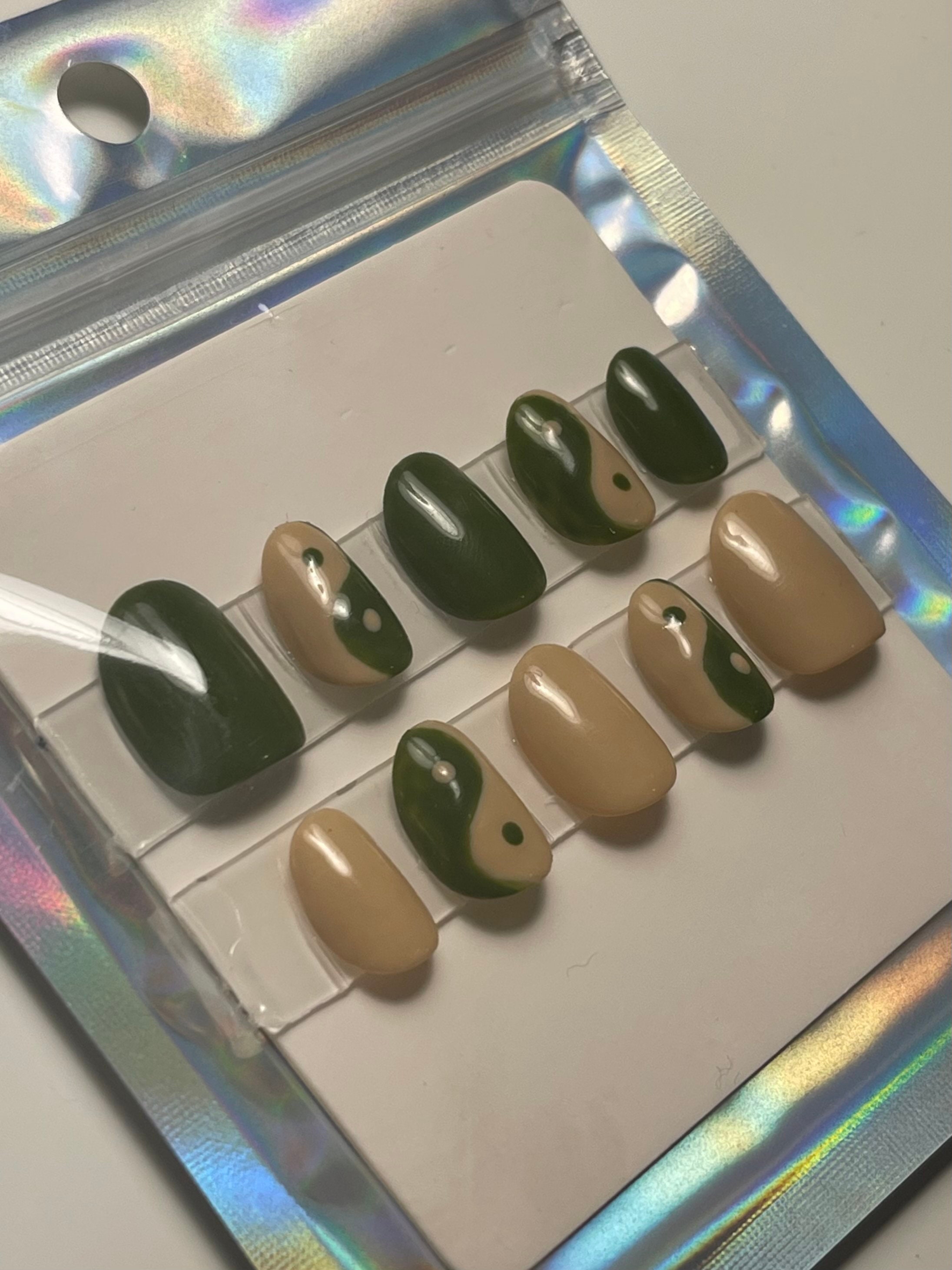 Green Yin Yang Gel Press on Nails Josiegelnails | Spring Nails, Aesthetic Nails, Fake Nails, Y2k Nails, Green Nails, Yin Yang Nails, Trendy - Etsy Green Yin Yang Gel Press on Nails Josiegelnails | Spring Nails, Aesthetic Nails, Fake Nails, Y2k Nails, Green Nails, Yin Yang Nails, Trendy - Etsy