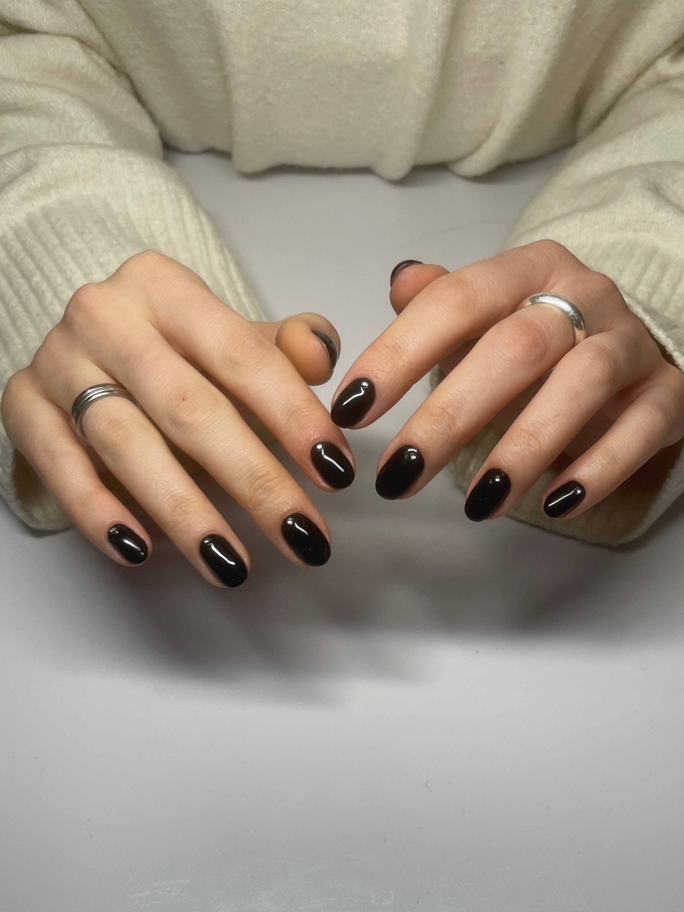 Glamorous Black Crystal Nail Fashion