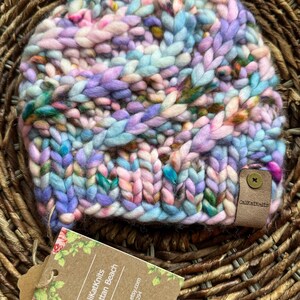 Hand Knit Fall Winter Beanie for Infant through Toddler in Hand Dyed Merino Wool from Ireland.  SO soft! Pom can be added!