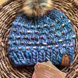 Hand Knit Fall Winter Beanie for  Baby or Toddler in Hand Dyed Merino Wool from Malabrigo.  SO soft!