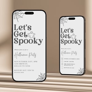 Halloween party invite, Lets Get Spooky, Costume Party, Ghost Invite, Spooky Halloween, Instant Download H984