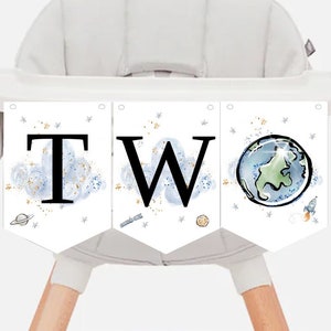 Space High Chair Banner Printable, 2nd Birthday Banner For High Chair, Two High chair banner, 2nd Trip Around The Sun, Second Birthday, D542