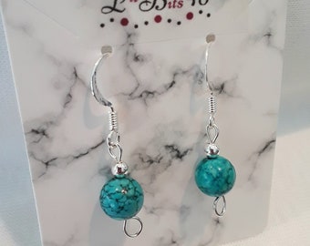 Silverly Pendientes Colgantes De Nudo Celta De Plata 925 Con Piedra Turquesa Ovalada | Pendientes De Plata De Ley Con Nudos Para Mujer | Diseño De Lágrima Calada Tejida Larga | Joyería