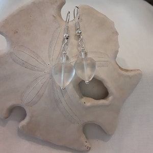 Heart Earrings,  - Stone and Glass Hearts, Valentine Earrings, Love Earrings, Stone Earrings, Red Earrings, Silver Earrings, Glass Earrings