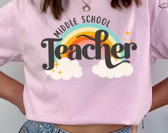 Middle School Teacher Shirt, Back to School Shirt, Comfort Colors Shirts, Retro Tshirt, Teacher Apparel, School Staff Shirt, Teacher Tee