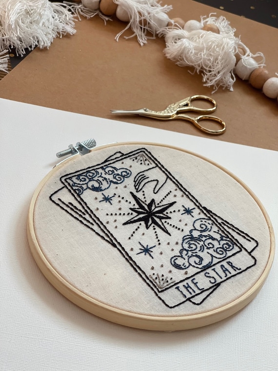 Kit De Broderie Tarot Point De Croix - Motif Lune, Chiffon 29x29 Cm, Aiguilles, Fils - Pour Adultes Débutants - 10