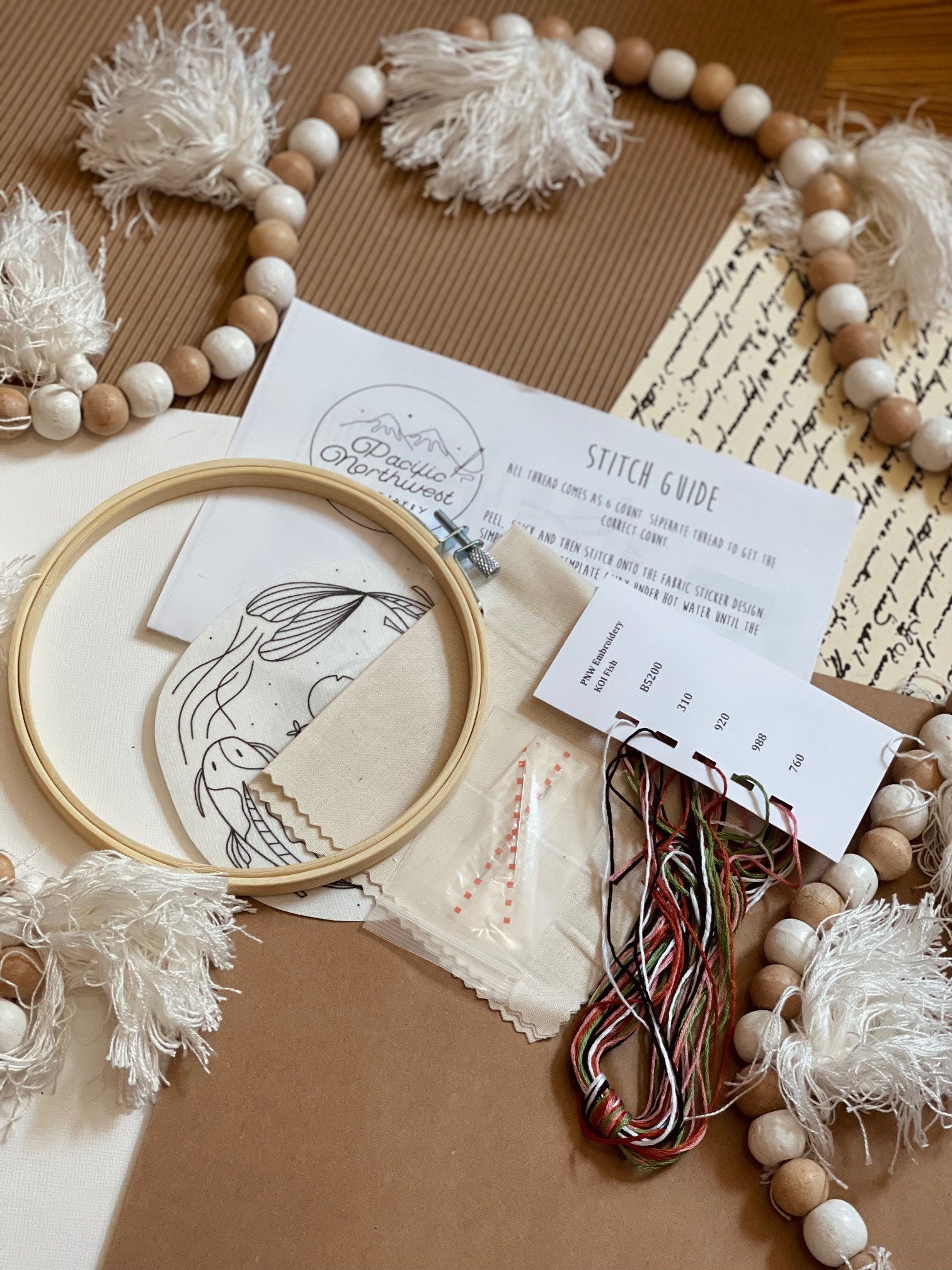 Koi Fish Embroidery Beginner Kit: Modern Adult Crafting, DIY Crafts - Etsy