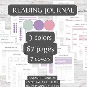 Lezen van dagboek Afdrukbaar, Digitaal Lezen van dagboek, Boeklogboek Maandelijkse leesuitdaging, Boekliefhebbernotities, Bibliotheeklogboek, Boekenwurmcadeau, PDF
