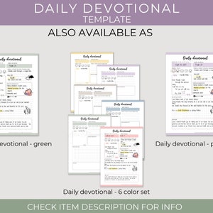Daily Devotional Journal, Bible Study Printable, Quiet Time Notes ...