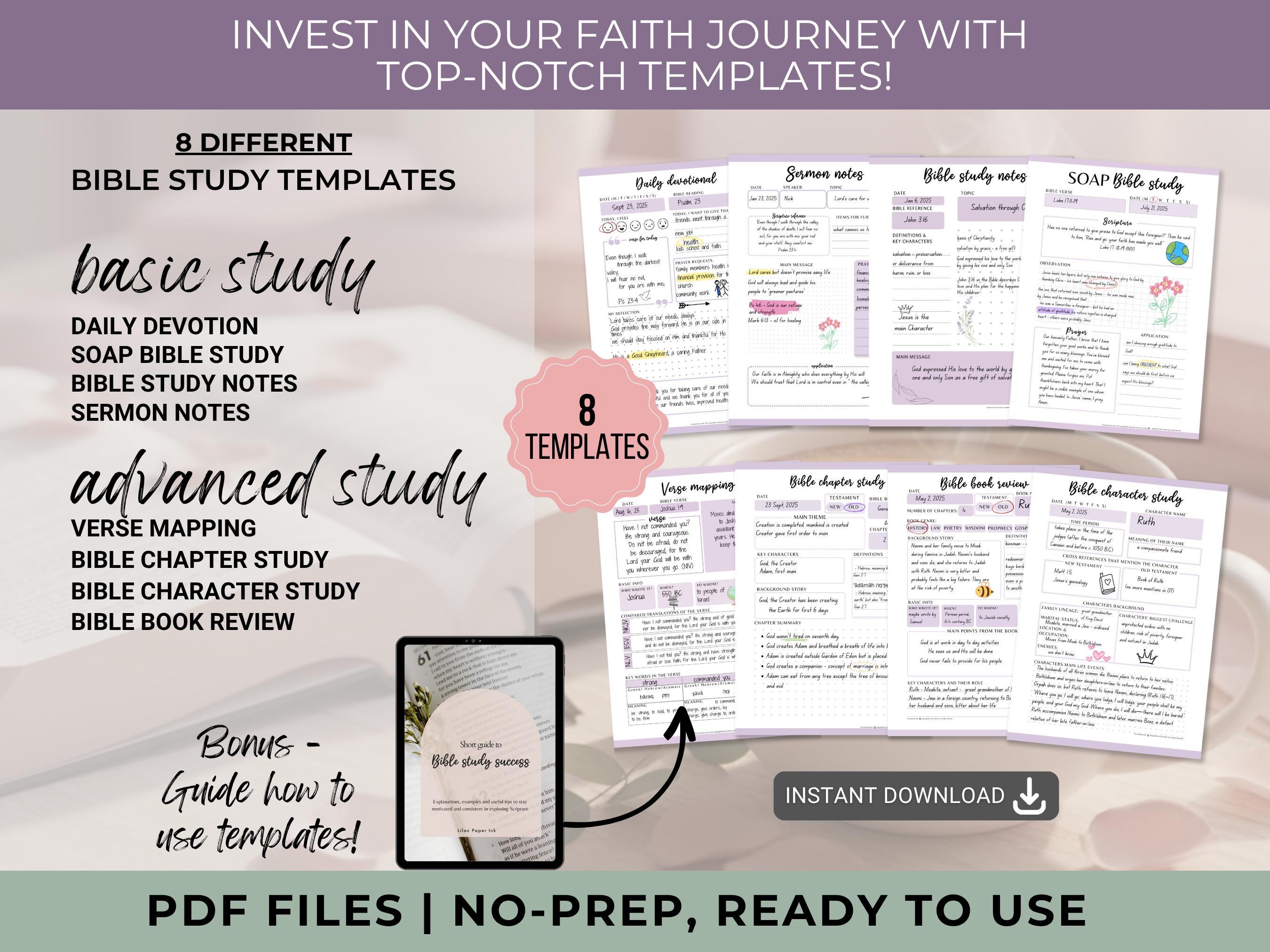 Bible Study Journal Printable Faith Journal Bible Study Guide Printable ...