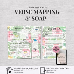 Bible Verse Mapping SOAP Bible Study Template Digital Bible Study Prayer Journal Daily Devotion Bible Study Journal Printable PDF