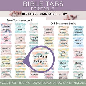 Bible Tabs, Printable Bible study tools, New Testament tabs, Divider Index tabs, Bible  accessory, Pastel pink tabs, Bible tabs for Women