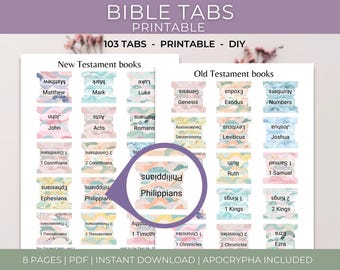 Livros católicos com abas para Bíblia incluídos. Diário bíblico imprimível com páginas para imprimir (PDF).