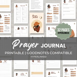 Digital Prayer Journal, Christian Planner Printable, Faith Planner, Gratitude Journal, Devotional Journal, Bible study journal for women PDF