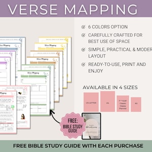 Verse Mapping Printable Bible Study Tools Digital Bible Study Guide Scripture Mapping image 3
