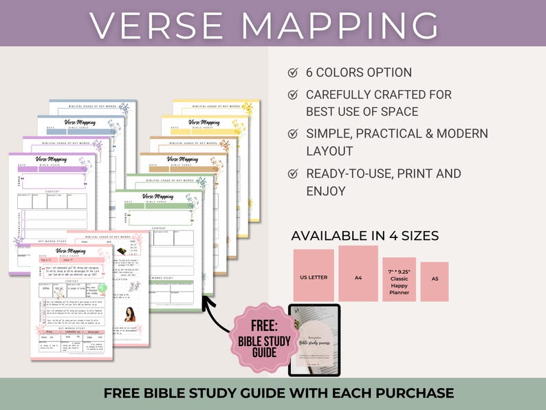 Verse Mapping Printable Bible Study Tools Digital Bible Study Guide Scripture Mapping image 3