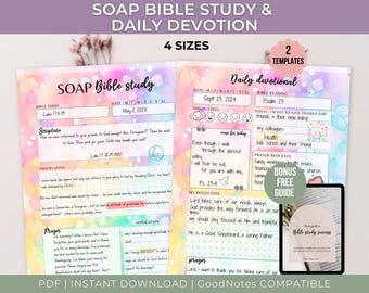 SOAP Bible Study Daily Devotion Journal Printable Digital Bible Study Templates Beginner Bible study Journal Scripture Study