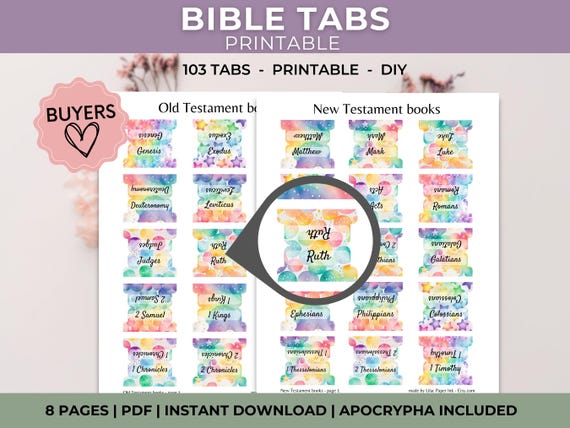 Rainbow Bible Indexing Tabs Including Catholic Books - View #6