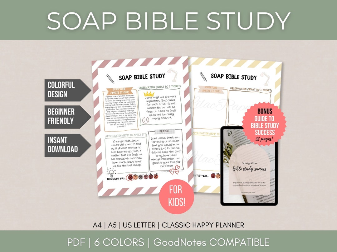SOAP Bible Study Template, Digital Bible Study Journal, Beginner Bible ...