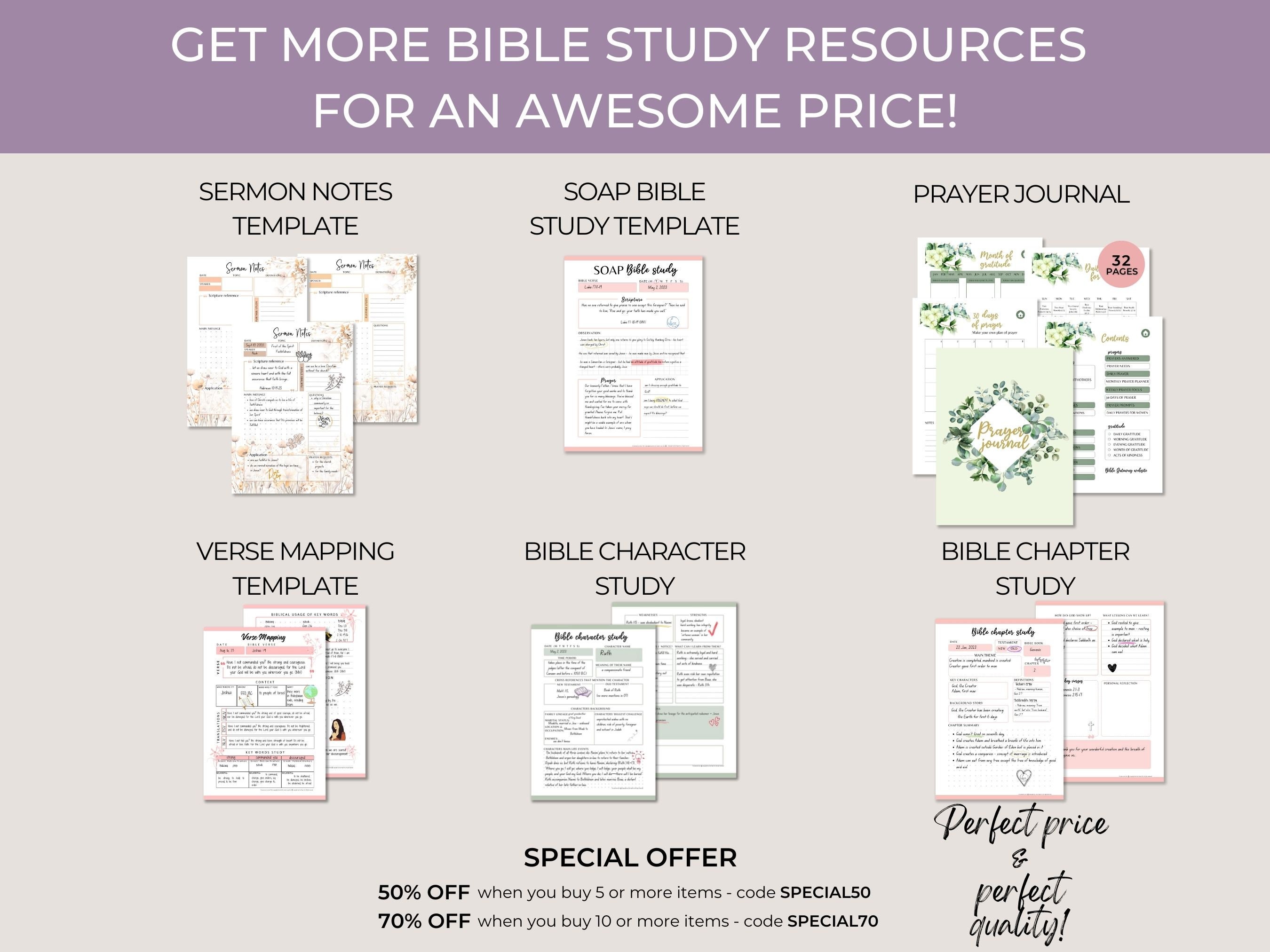 Bible Study Printable in Depth Bible Study Worksheets - Etsy Canada