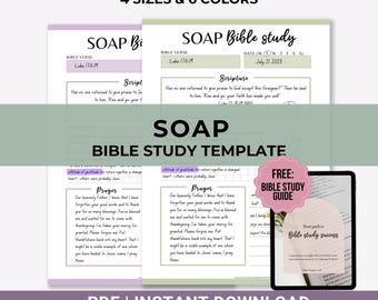 SOAP Bible Study Template, Bible Study for Beginners, Digital Bible Study, SOAP journal for Woman, Devotional Prayer Journal