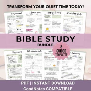 Bibelstudienvorlagen Druckbare Bibelarbeitsblätter Gebetsjournal Tägliche Hingabe SOAP-Methode Verszuordnung Druckbare und digitale Verwendung PDF