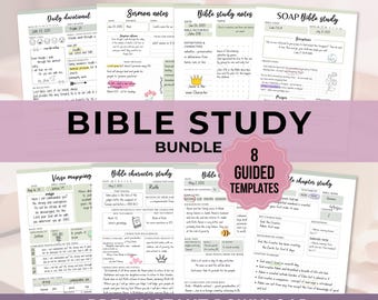 Bible Study Templates Printable Bible Study Worksheets Prayer Journal Daily Devotion SOAP Method Verse Mapping Printable & Digital use PDF