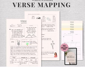 Verse Mapping Printable, Bible Study Template, Minimalist Scripture journal inserts, Devotional Journal, Bible Study Template