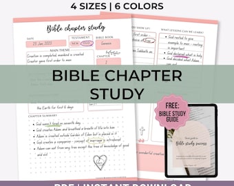 Bible Chapter Study Bible Study Journal Printable Bible Chapter Mapping Christian Faith Journal Inserts